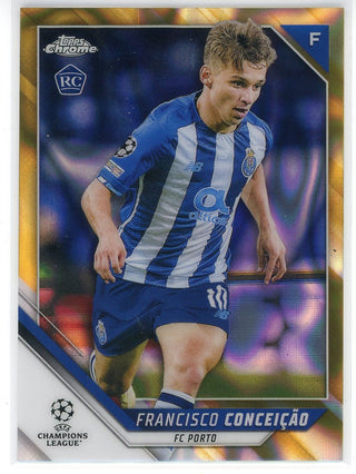 Francisco Conceicao 2022 Topps Chrome Champions League Gold Wave Rookie Card #96