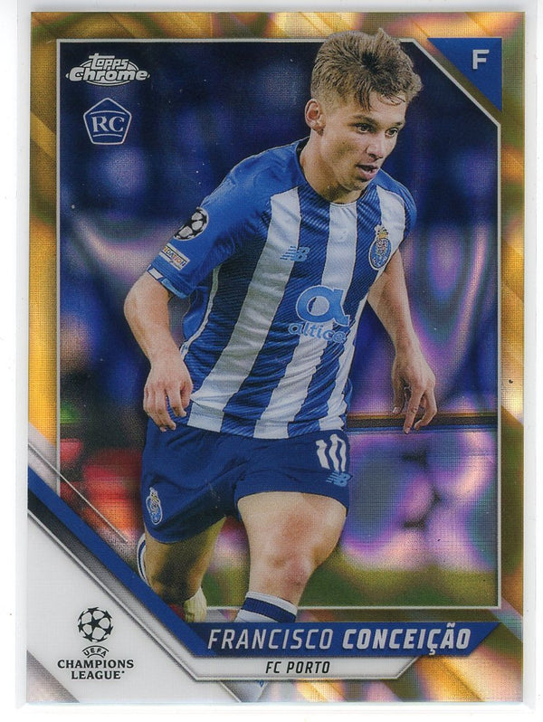 Francisco Conceicao 2022 Topps Chrome Champions League Gold Wave Rookie Card #96