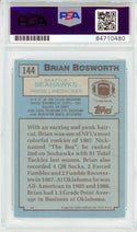 Brian Bosworth Autographed 1988 Topps Card #144 (PSA Auto GEM MT 10)
