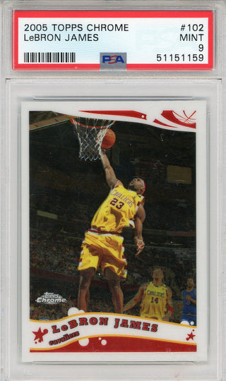 LeBron James 2005 Topps Chrome Card #102 (PSA)