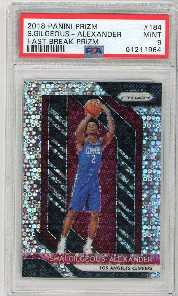 Shai Gilgeous-Alexander 2018 Panini Prizm #184 Fast Break Prizm PSA 9 RC