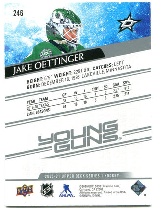 Jake Oettinger Upper Deck Young Guns Rookie Card