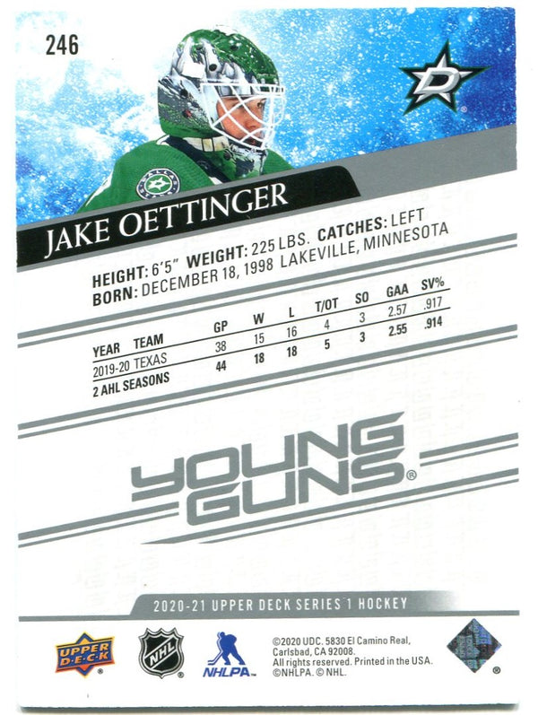 Jake Oettinger Upper Deck Young Guns Rookie Card