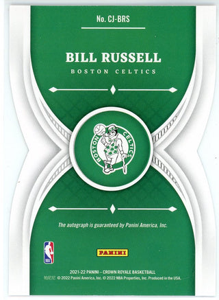Bill Russell Autographed 2021-22 Panini Crown Royale Crown Jewel Card #CJ-BRS