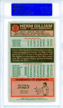 Herm Gilliam 1976 Topps Card #87 (PSA Gem Mint 10)