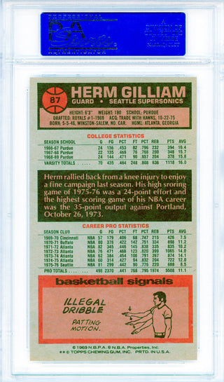 Herm Gilliam 1976 Topps Card #87 (PSA Gem Mint 10)