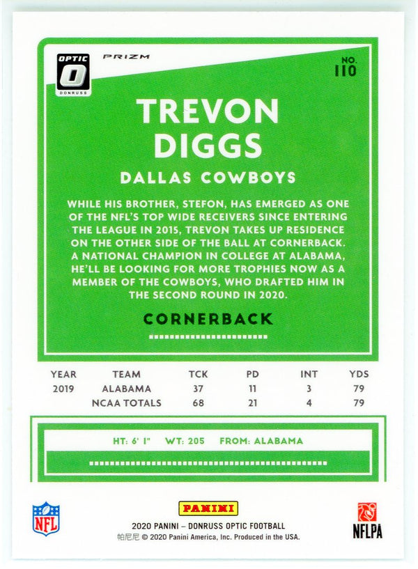 Trevon Diggs 2020 Panini Donruss Optic Silver Prizm Rookie Card #110