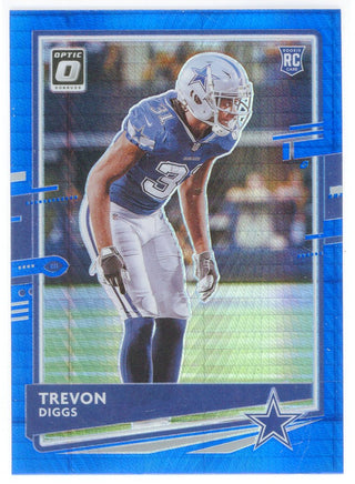 Trevon Diggs 2020 Panini Donruss Optic Blue Prizm Rookie Card #110