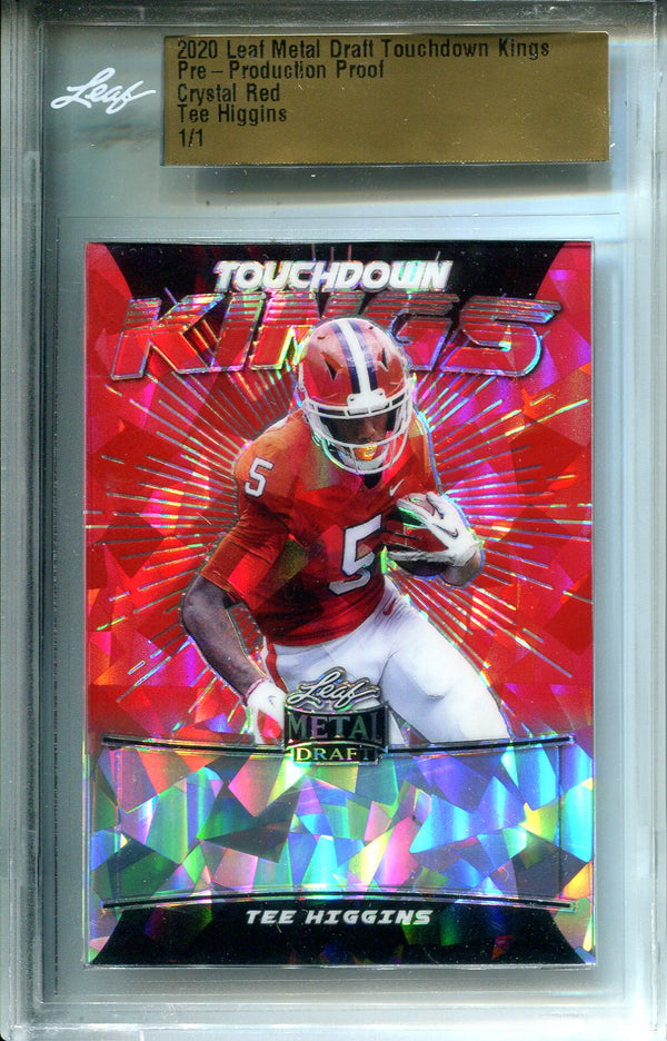 Tee Higgins 2020 Leaf Metal Draft Crystal Red Production Proof 1/1