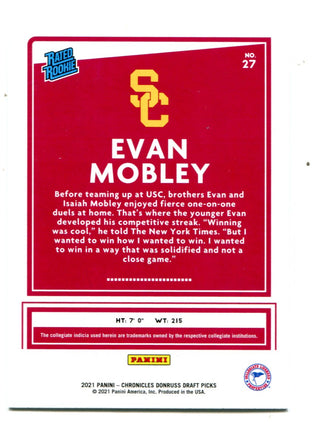 Evan Mobley 2021 Panini Chronicles Draft Picks #27 RC