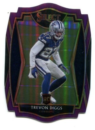 Trevon Diggs Panini Select Premier Level #196 Purple Prizm Die-Cut