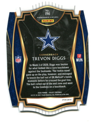 Trevon Diggs Panini Select Premier Level #196 Purple Prizm Die-Cut