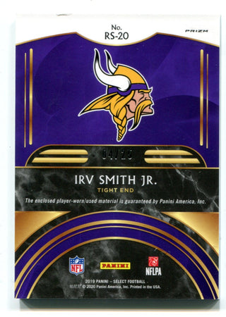 Irv Smith Jr. 2019 Panini Select Tye-Dye Jersey Patch #RS20    /25