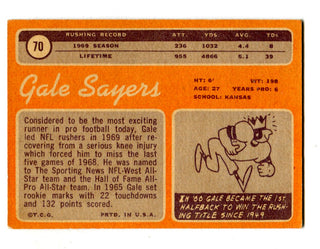 Gale Sayers 1970 Topps #70 Card