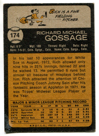 Goose Gossage 1973 Topps Card #174
