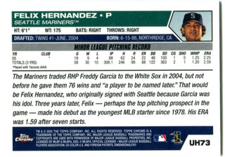 Felix Hernandez 2005 Topps Chrome Prospect Card
