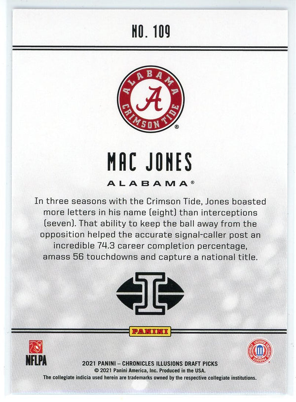 Mac Jones 2021 Panini Chronicles Illusions Draft Picks Rookie Card #109