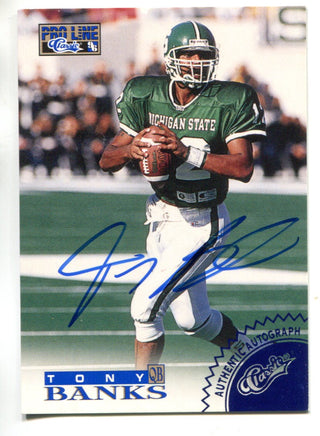 Tony Banks Autographed 1995 Classic Proline Rookie Card