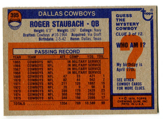 Roger Staubach 1976 Topps Card #395
