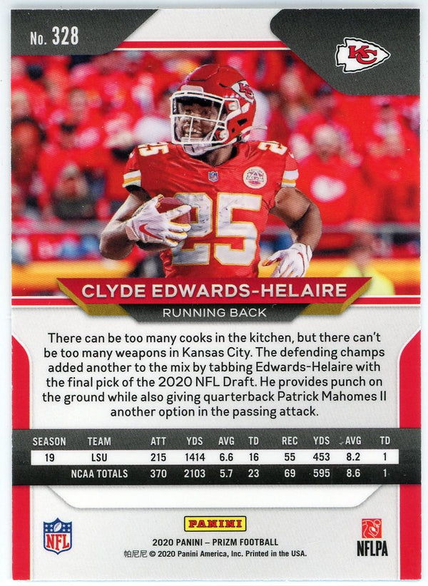 Clyde Edwards-Helaire 2020 Panni Prizm Negative Variation Rookie Card #328