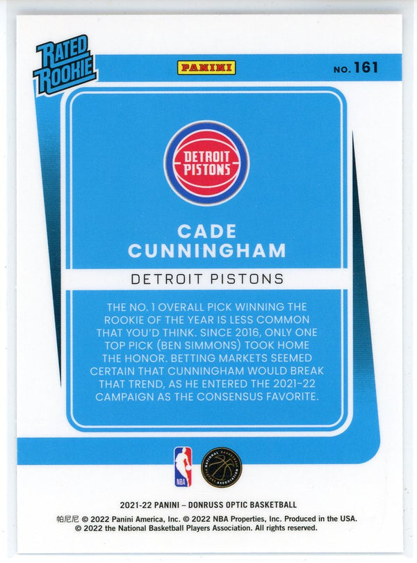 Cade Cunningham 2021-22 Panini Donruss Optic Rated Rookie Card #161