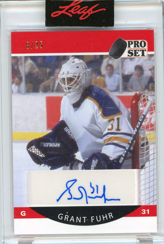 Grant Fuhr Autographed 2021 Leaf Pro Set Encased Card #A90-GF1