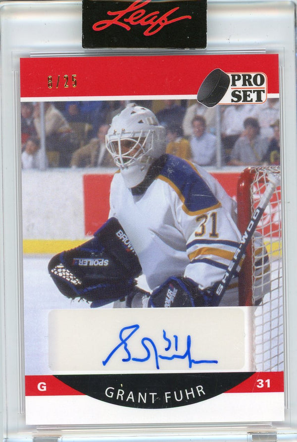 Grant Fuhr Autographed 2021 Leaf Pro Set Encased Card #A90-GF1