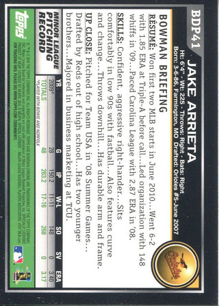 Jake Arrieta 2010 Bowman Chrome Rookie Card