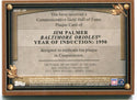 Jim Palmer 2012 Topps Hall Of Fame Gold Plaque Card #HOFJP