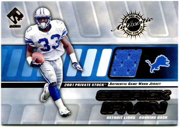 2001 Private Stock Sedric Irvin Authentic Jersey Card