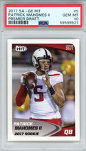Patrick Mahomes II 2017 Sage Hit Rookie Card #5 (PSA Gem Mt 10)