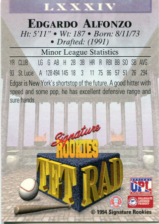 Edgardo Alfonzo 1994 Signature Rookies Autographed Card