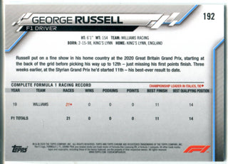 George Russell 2020 Topps Chrome Rookie Card #192