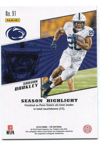 Saquon Barkley 2018 Panini The National Rookie Card Back