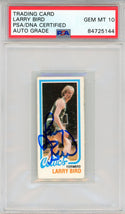Larry Bird Autographed 1980 Topps Rookie Cut Card #34 (PSA Auto Gem Mint 10)
