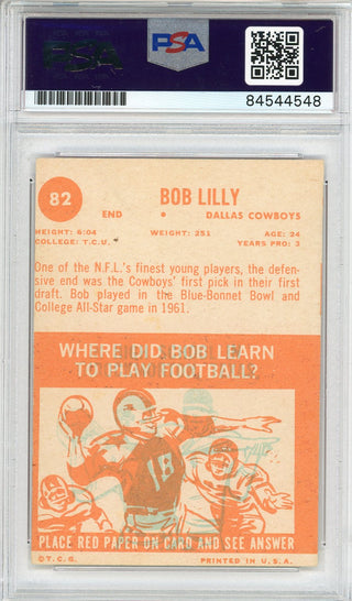 Bob Lilly "HOF 80" Autographed 1963 Topps Card #82 (PSA Auto 10)