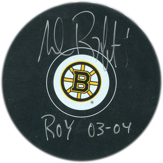 Andrew Raycroft  "ROY 03-04" Autographed Boston Bruins Puck