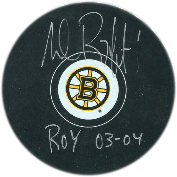 Andrew Raycroft  "ROY 03-04" Autographed Boston Bruins Puck
