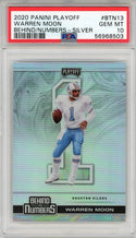 Warren Moon 2020 Panini Playoff Behind The Numbers Silver Card #BTN13 (PSA)