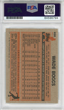 Wade Boggs "HOF 05" Autographed 1983 Topps Rookie Card (PSA Auto Mint 9)