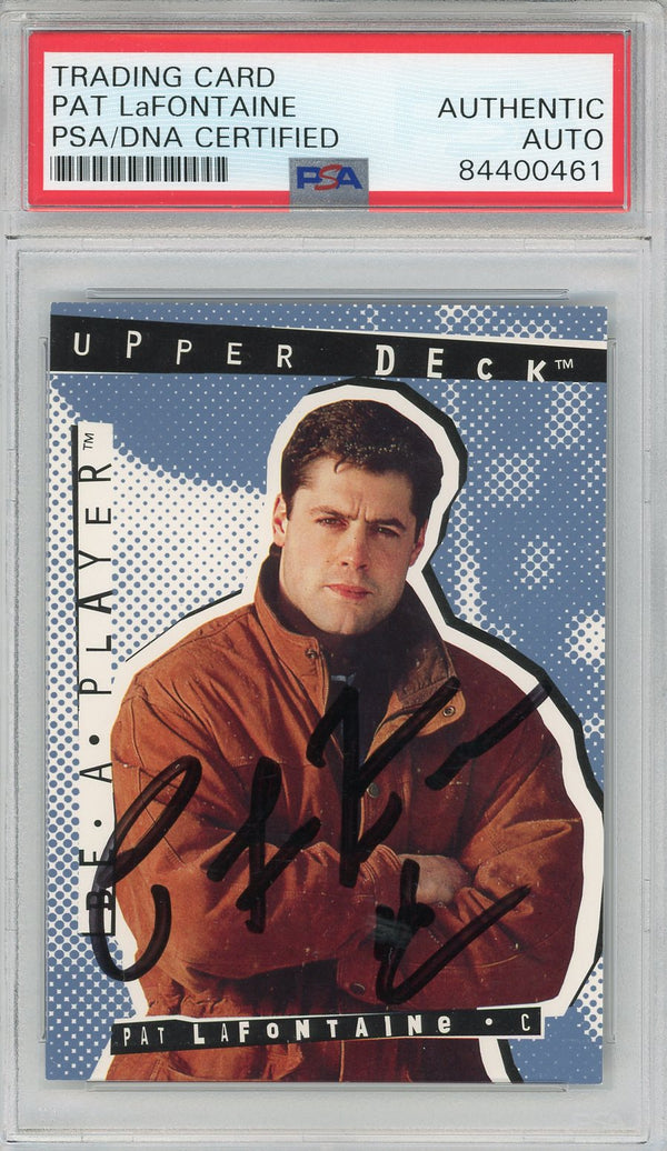 Pat LaFontaine Autographed 1995 Upper Deck Card #63 (PSA)