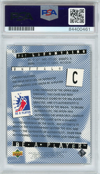 Pat LaFontaine Autographed 1995 Upper Deck Card #63 (PSA)