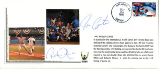 Roberto Alomar & Joe Carter Autographed 1992 World Series Envelope (JSA)