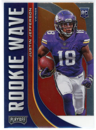 Justin Jefferson 2020 Panini Playoff Rookie Wave Card #RW-9