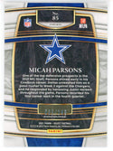 Micah Parsons 2021 Panini Select Red Prizm Rookie Card #85 /149