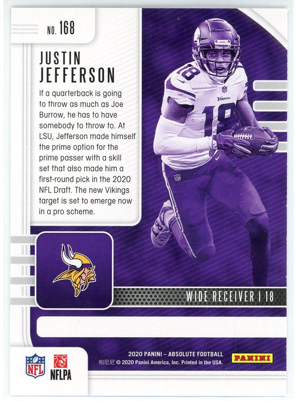 Justin Jefferson 2020 Panini Absolute Red Rookie Card #168