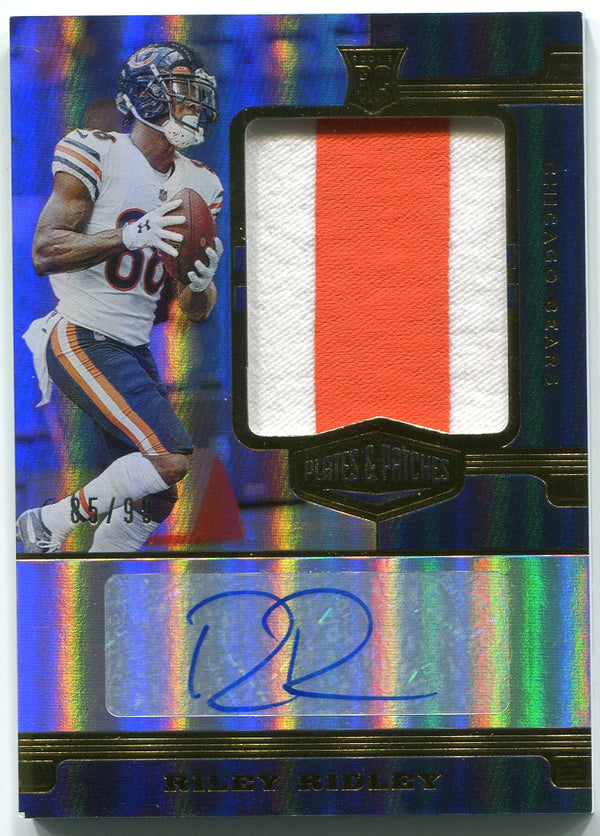 Riley Ridley Autographed 2019 Plates & Patches Jersey Patch Rookie Card 85/99