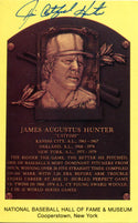 Jim Catfish Hunter Autographed Hall of Plaque Card (JSA)