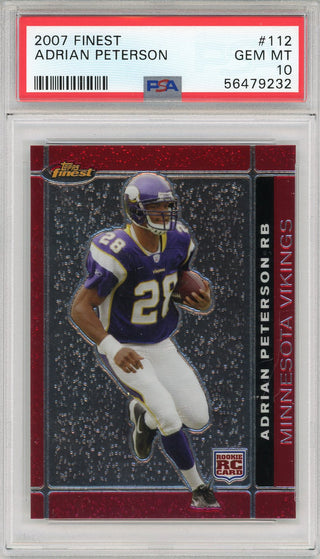 Adrian Peterson 2007 Topps Finest Rookie Card #112 (PSA)