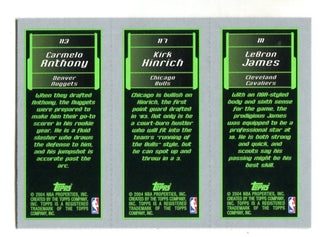 Lebron James/K.Hinrich /Carmelo 2004 Topps Matrix Trio Card
